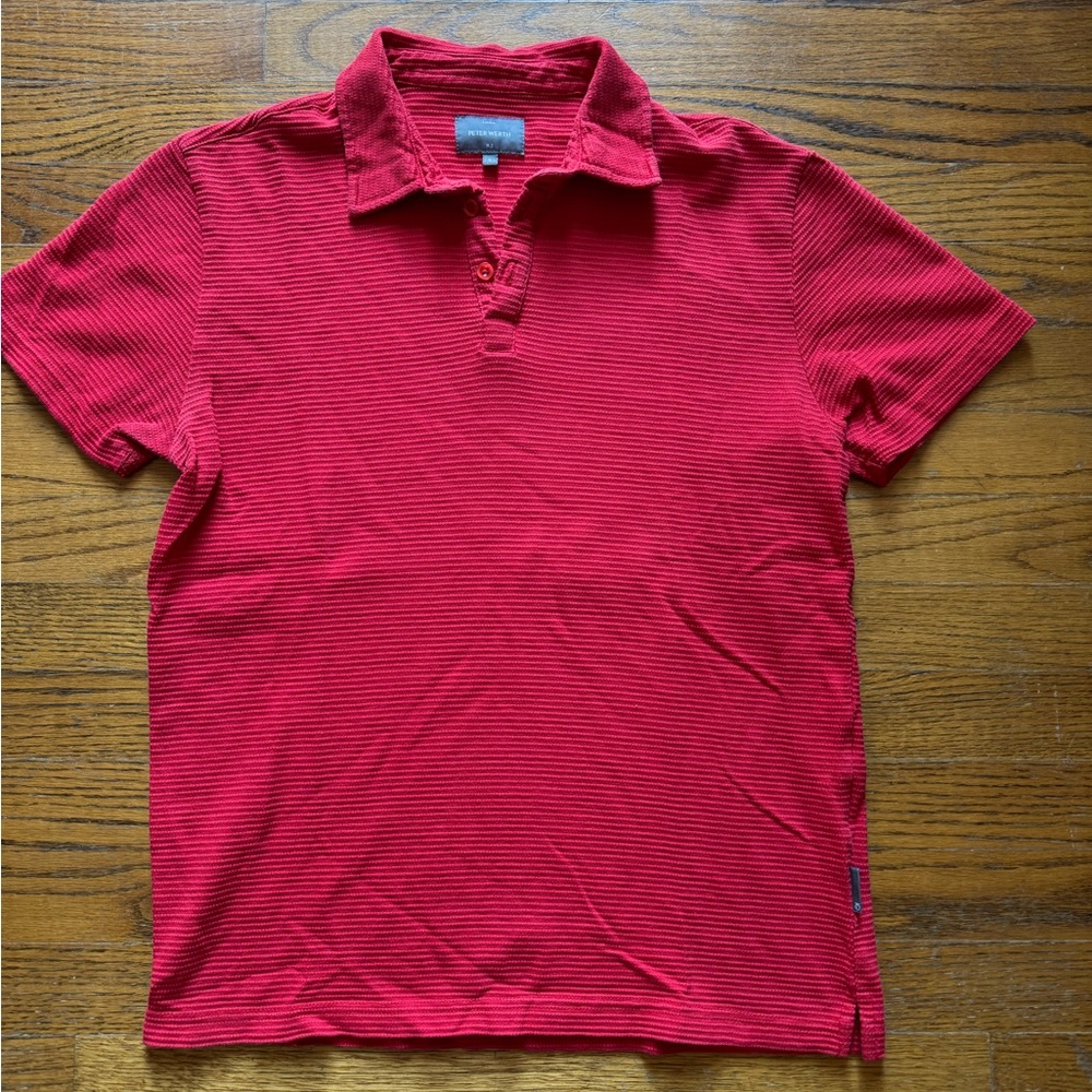 Peter Werth Red Striped Polo Shirt